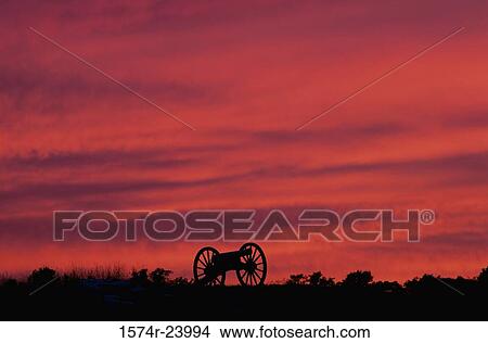 Silhouette of a cannon at dusk, Antietam National Battlefield, Sharpsburg, Maryland, USA View Large Photo Image Picture - Silhouette of a cannon at dusk, Antietam National Battlefield, Sharpsburg, Maryland, USA. Fotosearch