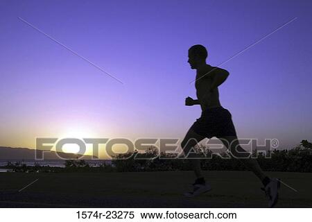 Stock Photography - Silhouette of a man running. Fotosearch