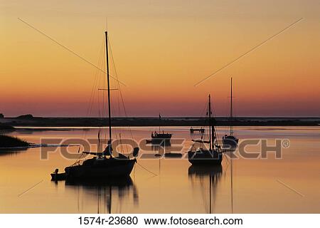 Silhouette of boats in the sea, Salt Run, Lighthouse Park, St. Augustine, Florida, USA View Large Photo Image Stock Image - Silhouette of boats in the sea, Salt Run, Lighthouse Park, St. Augustine, Florida, USA. Fotosearch