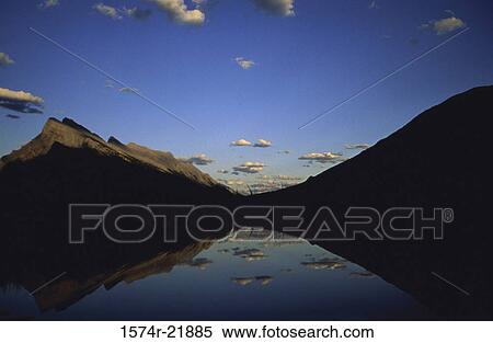 Silhouette of mountains, Banff National Park, Alberta, Canada View Large Photo Image Stock Photography - Silhouette of mountains, Banff National Park, Alberta, Canada. Fotosearch