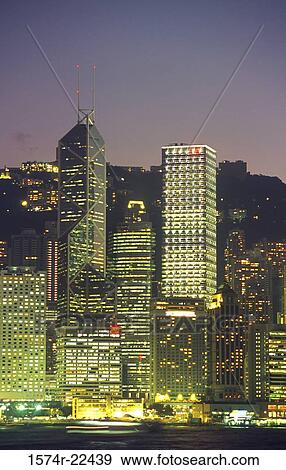 Stock Photo - Skyscrapers in a city, Hong Kong, China. Fotosearch