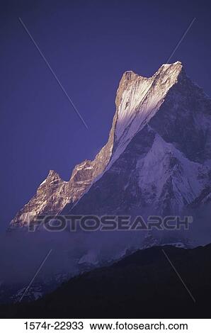 Snow on Mount Machhapuchhre, Nepal View Large Photo Image Stock Image - Snow on Mount Machhapuchhre, Nepal. Fotosearch