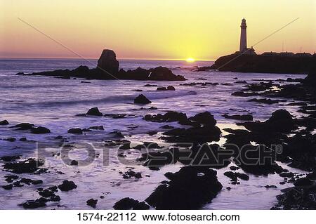 Sunset at Pigeon Point Lighthouse, Pigeon Point Light Station State Historic Park, California, USA View Large Photo Image Stock Image - Sunset at Pigeon Point Lighthouse, Pigeon Point Light Station State Historic Park, California, USA. Fotosearch