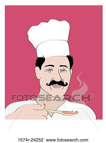 Stock Image - The Chef Linda Braucht (20th C. American) Computer Graphics. Fotosearch