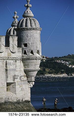 Stock Photography - Tower on the waterfront, Belem Tower, Lisbon, Portugal. Fotosearch