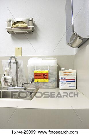 Wash sink in an operating theater View Large Photo Image Stock Photo - Wash sink in an operating theater. Fotosearch