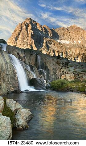Waterfall in a landscape, John Muir Wilderness, California, USA View Large Photo Image Stock Image - Waterfall in a landscape, John Muir Wilderness, California, USA. Fotosearch