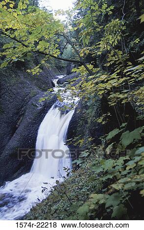 Waterfall on the Black River, Michigan, USA View Large Photo Image Stock Photo - Waterfall on the Black River, Michigan, USA. Fotosearch