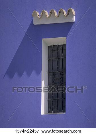 Stock Photo - Window on a building, Ibiza, Balearic Islands, Spain. Fotosearch