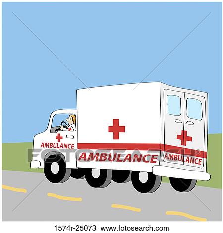 Stock Image - Ambulance Linda Braucht (b. 20th C. /American) Computer graphics. Fotosearch