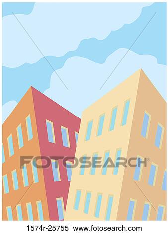 Stock Photography - City Buildings Linda Braucht (b. 20th C. /American) Computer graphics. Fotosearch