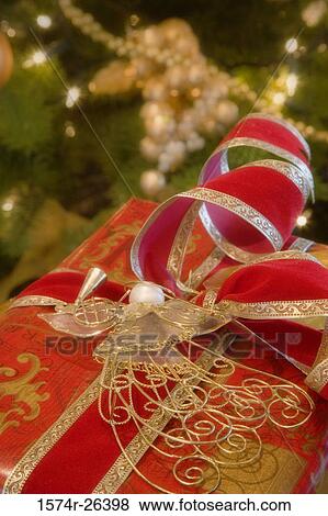 Close-up of a Christmas present View Large Photo Image Stock Photo - Close-up of a Christmas present. Fotosearch