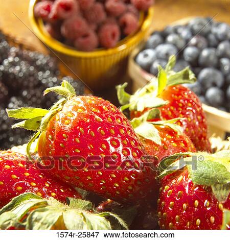 Stock Photo - Close-up of strawberries. Fotosearch