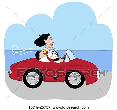 Driving With Dog Linda Braucht (b. 20th C. /American) Computer graphics View Large Photo Image Stock Photo - Driving With Dog Linda Braucht (b. 20th C. /American) Computer graphics. Fotosearch
