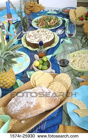 Food items displayed on a table View Large Photo Image Stock Image - Food items displayed on a table. Fotosearch