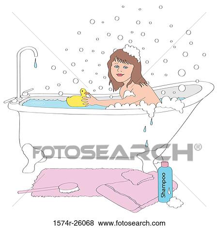 Girls Bath Linda Braucht (b. 20th C. /American) Computer graphics View Large Photo Image Stock Photo - Girls Bath Linda Braucht (b. 20th C. /American) Computer graphics. Fotosearch