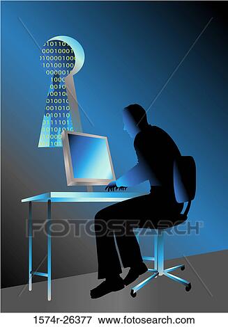 Stock Photo - Network Security 2 Linda Braucht (b. 20th C. /American) Computer graphics. Fotosearch