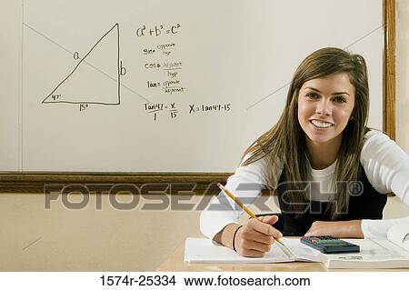 Picture - Portrait of a student smiling. Fotosearch