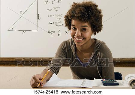 Stock Photo - Portrait of a student smiling. Fotosearch