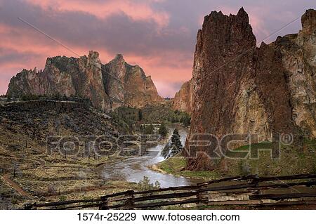 River passing through mountains, Smith Rock State Park, Oregon, USA View Large Photo Image Stock Photo - River passing through mountains, Smith Rock State Park, Oregon, USA. Fotosearch
