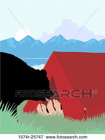 Stock Photo - Tent Camping 2 Linda Braucht (b. 20th C. /American) Computer graphics. Fotosearch