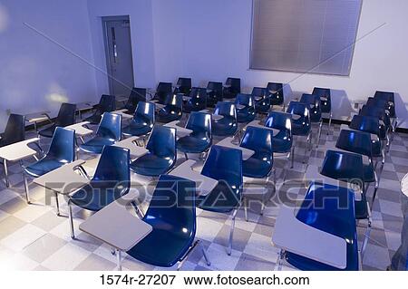 Chairs in empty classroom View Large Photo Image Stock Photo - Chairs in empty classroom. Fotosearch