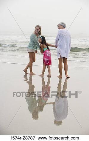 Grandmother enjoying with her daughter and granddaughter at the beach View Large Photo Image Stock Photo - Grandmother enjoying with her daughter and granddaughter at the beach. Fotosearch