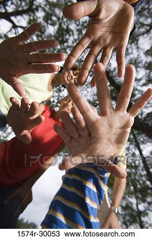 Portrait of a family standing with arms raised at park View Large Photo Image Stock Image - Portrait of a family standing with arms raised at park. Fotosearch