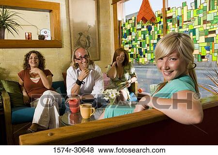 Portrait of mature woman with mature man and young women View Large Photo Image Stock Photo - Portrait of mature woman with mature man and young women. Fotosearch