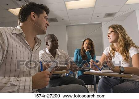 University students in discussion in the classroom View Large Photo Image Stock Image - University students in discussion in the classroom. Fotosearch