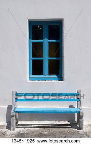 Bench in front of a window, Mykonos Town, Mykonos, Cyclades Islands, Greece View Large Photo Image Stock Photography - Bench in front of a window, Mykonos Town, Mykonos, Cyclades Islands, Greece. Fotosearch
