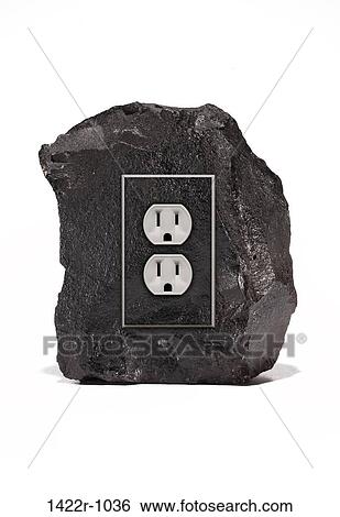 Black coal with single electric outlet View Large Photo Image Stock Photograph - Black coal with single electric outlet. Fotosearch