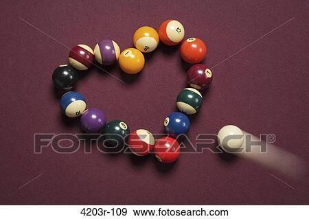 Breaking heart concept using billiard balls View Large Photo Image Stock Photo - Breaking heart concept using billiard balls. Fotosearch