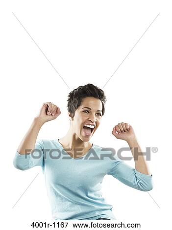 Stock Photo - Close-up of a mid adult woman laughing. Fotosearch
