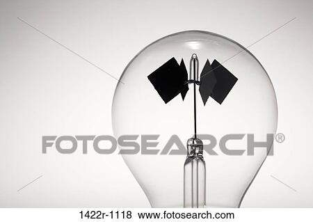 Stock Photo - Close-up of an enclosed glass radiometer. Fotosearch