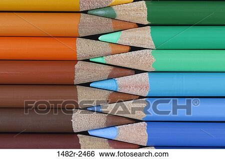 Stock Photograph - Close-up of colored pencils. Fotosearch