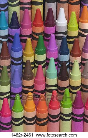 Stock Image - Close-up of crayons. Fotosearch
