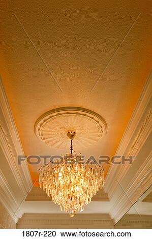 Close up of crystal chandelier View Large Photo Image Stock Image - Close up of crystal chandelier. Fotosearch