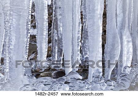 Close-up of Icicles formation View Large Photo Image Stock Photo - Close-up of Icicles formation. Fotosearch