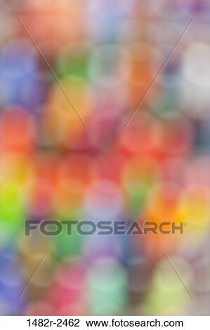 Stock Image - Defocused view of crayons. Fotosearch