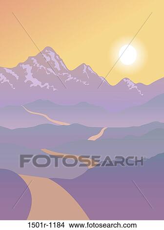 Picture - Desert sunset. Fotosearch