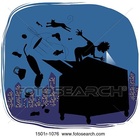 Dumpstering, illustration View Large Photo Image Stock Photograph - Dumpstering, illustration. Fotosearch