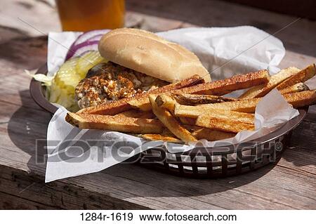 Fast food in a restaurant, Bridge Street Grill, Stanley, Idaho, USA View Large Photo Image Stock Photo - Fast food in a restaurant, Bridge Street Grill, Stanley, Idaho, USA. Fotosearch
