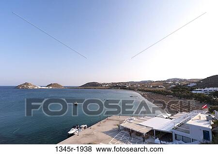 High angle view of a tourist resort, Kalafati Beach, Mykonos, Cyclades Islands, Greece View Large Photo Image Stock Photo - High angle view of a tourist resort, Kalafati Beach, Mykonos, Cyclades Islands, Greece. Fotosearch