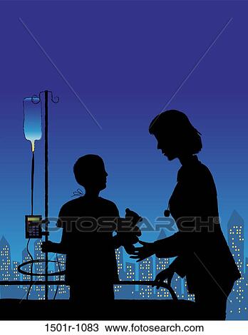 Stock Image - Hospital boy lighter, illustration. Fotosearch