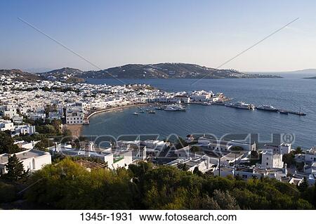 Houses in a town, Mykonos Town, Mykonos, Cyclades Islands, Greece View Large Photo Image Stock Image - Houses in a town, Mykonos Town, Mykonos, Cyclades Islands, Greece. Fotosearch
