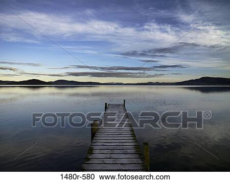 Stock Image - Jetty in a lake. Fotosearch