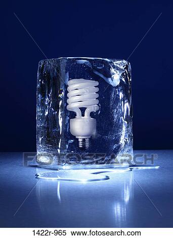 Large block of ice with a compact light bulb frozen inside View Large Photo Image Stock Photography - Large block of ice with a compact light bulb frozen inside. Fotosearch