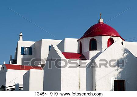 Low angle view of a church, Ano Mera, Mykonos, Cyclades Islands, Greece View Large Photo Image Stock Photo - Low angle view of a church, Ano Mera, Mykonos, Cyclades Islands, Greece. Fotosearch