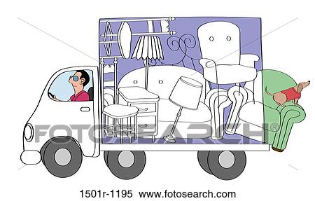 Man driving moving van View Large Photo Image Stock Photography - Man driving moving van. Fotosearch